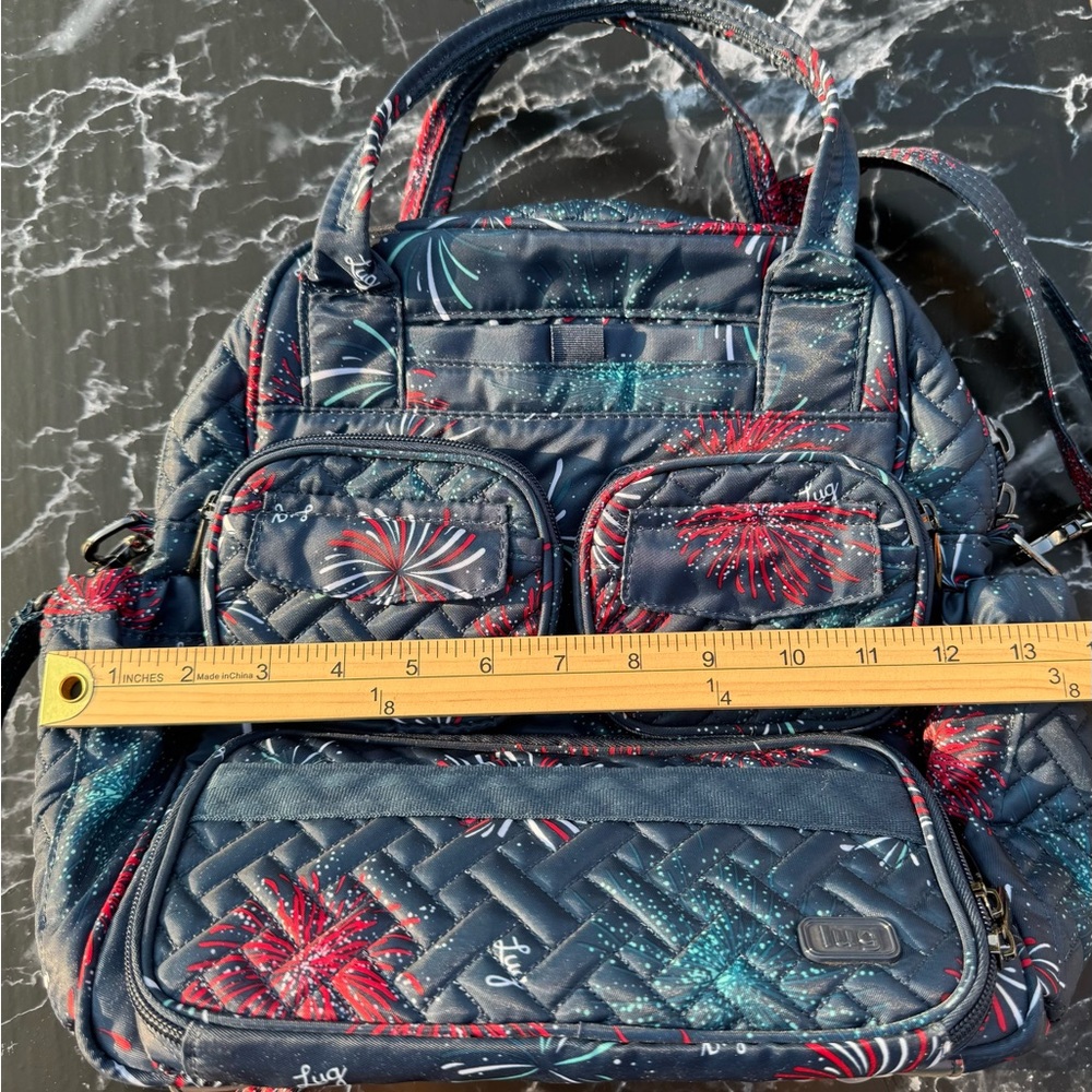 Lug Fireworks Mini Puddle Jumper Crossbody Bag Quilted Travel Luggage Carry On - Picture 8 of 10